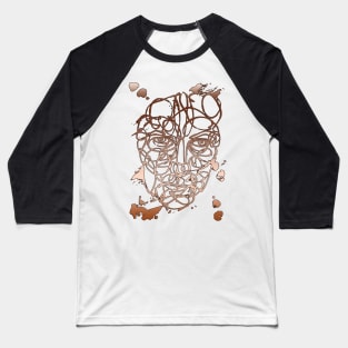 Abstract Face Lineart Baseball T-Shirt